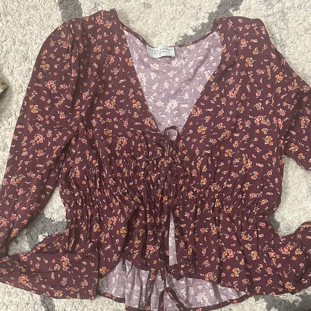 Floral Burgundy Women's Top
